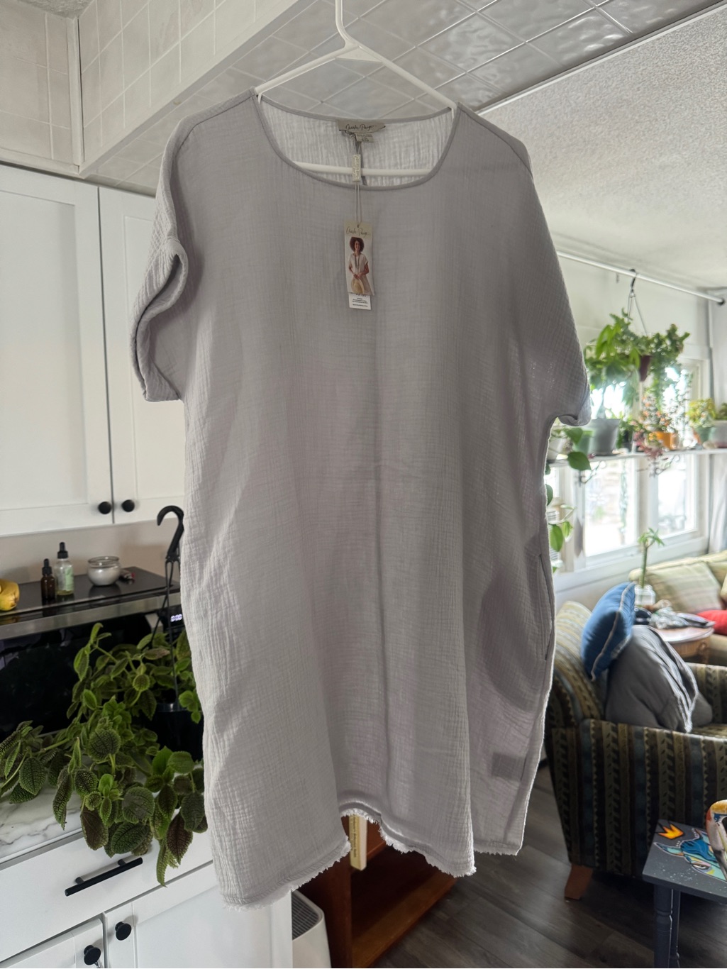 Charlie Paige Nwt 100% Cotton Double Gauze Lagenlook Dress L/Xl